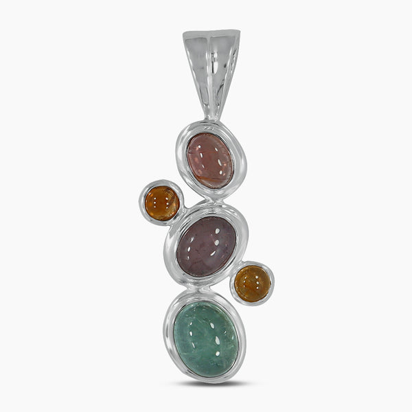 Multi Tourmaline Silver Pendants