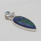Azurite Malachite Silver Pendants
