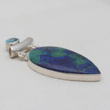 Azurite Malachite Silver Pendants
