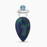 Azurite Malachite Silver Pendants