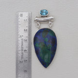 Azurite Malachite Silver Pendants