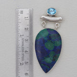 Azurite Malachite Silver Pendants
