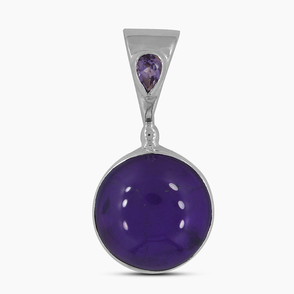 925 Silver Amethyst Cabochon Pendants