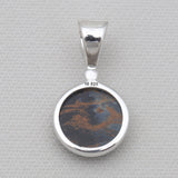 Pietersite Jasper & Blue Topaz Silver Pendants