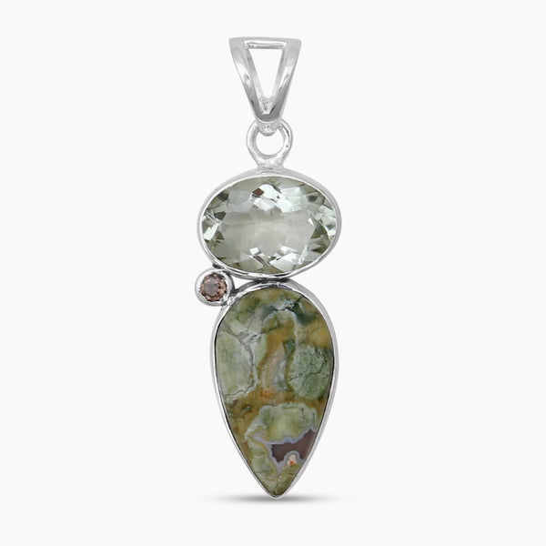Rainforest Jasper Silver Pendants