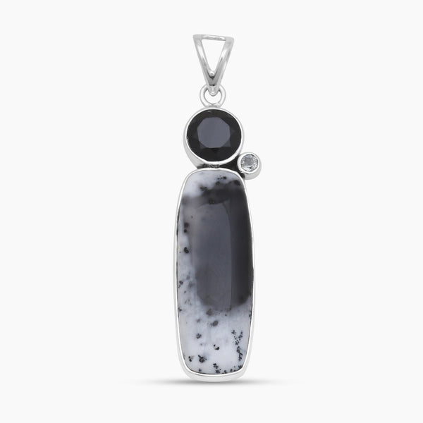 925 Sterling Silver Dendritic Opal Pendants