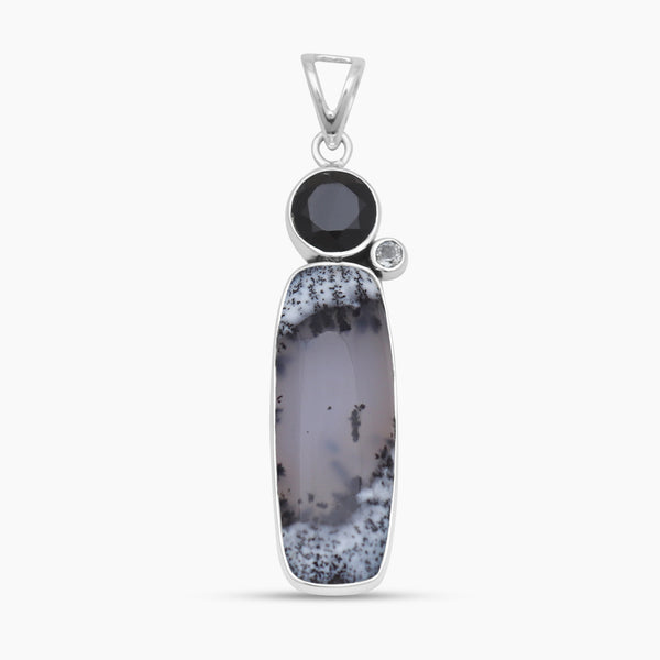 925 Sterling Silver Dendritic Opal Pendants