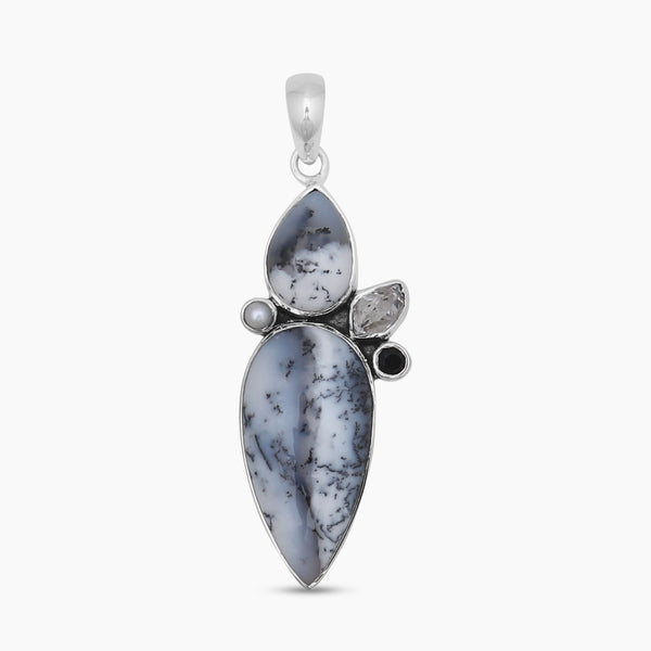 925 Sterling Silver Dendritic Opal Pendants