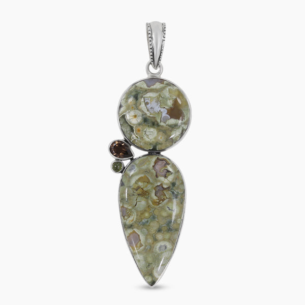 925 Sterling Silver Rainforest Jasper Pendants