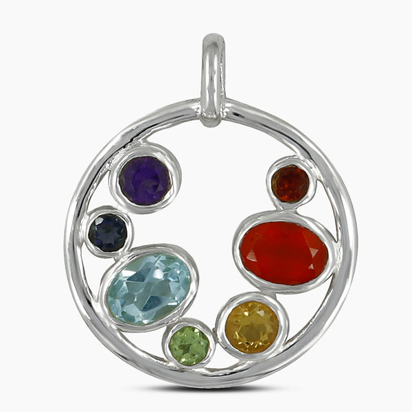 925 Silver Multi Gemstone Pendants