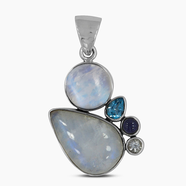 925 Silver Rainbow Moonstone Pendants