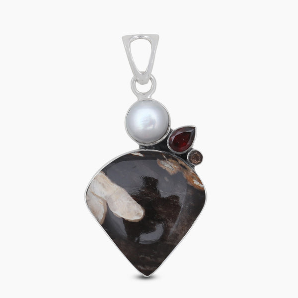Peanut Wood Jasper Silver Pendants