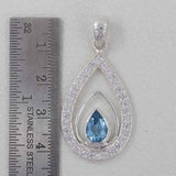 925 Sterling Silver Blue Topaz Pendants