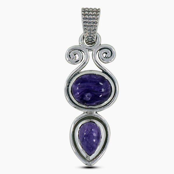 925 Sterling Silver Charoite Pendants