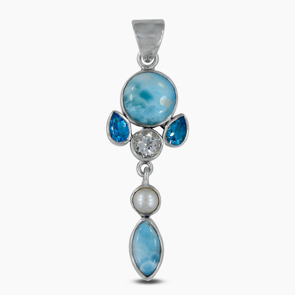 925 Sterling Silver Larimar Pendants