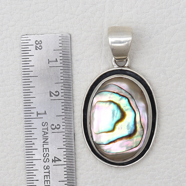 925 Sterling Silver Abalone Shell Pendants