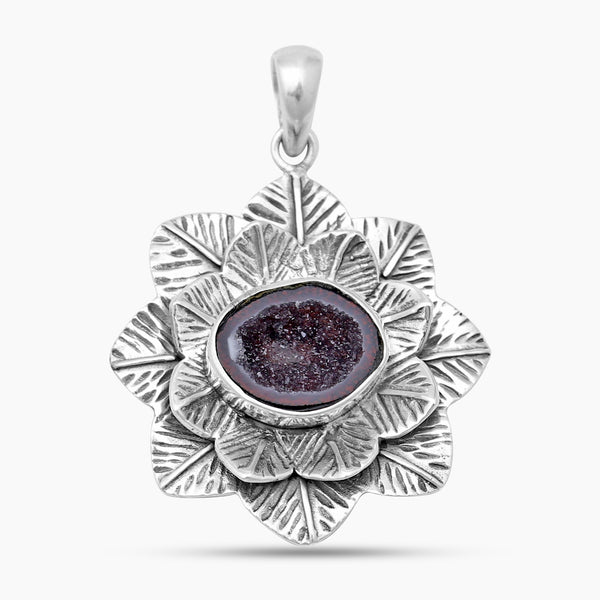 Coconut Druzy Designer Silver Pendants