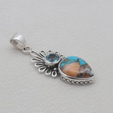 Spiny Oyster Turquoise Sliver Pendants