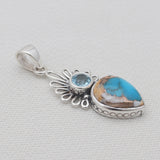 Spiny Oyster Turquoise Sliver Pendants