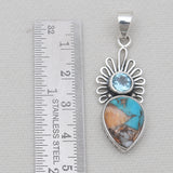 Spiny Oyster Turquoise Sliver Pendants
