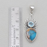 Spiny Oyster Turquoise Sliver Pendants