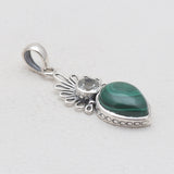 925 Sterling Silver Green Malachite Pendants