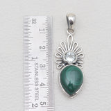 925 Sterling Silver Green Malachite Pendants