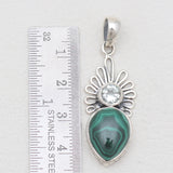 925 Sterling Silver Green Malachite Pendants