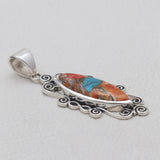 Turquoise Spiny Oyster Silver Pendants