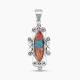 Turquoise Spiny Oyster Silver Pendants