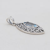 925 Sterling Silver Blue Topaz Pendants