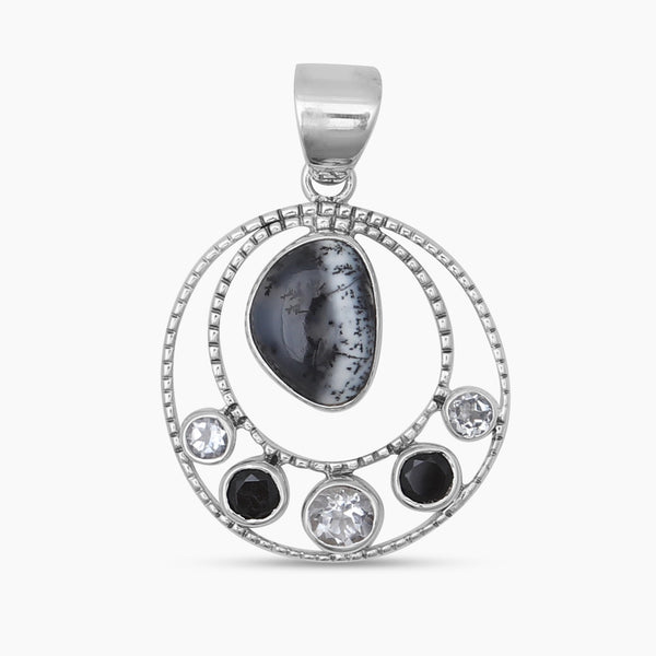 925 Sterling Silver Dendritic Opal Pendants