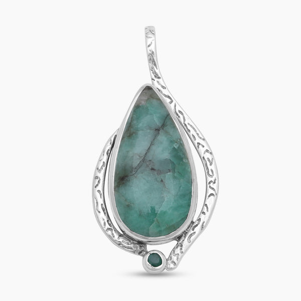 925 Sterling Silver Emerald Pendants