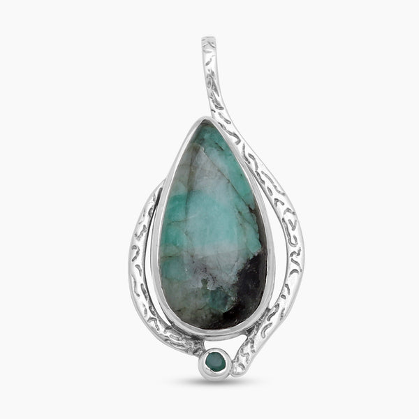 925 Sterling Silver Emerald Pendants