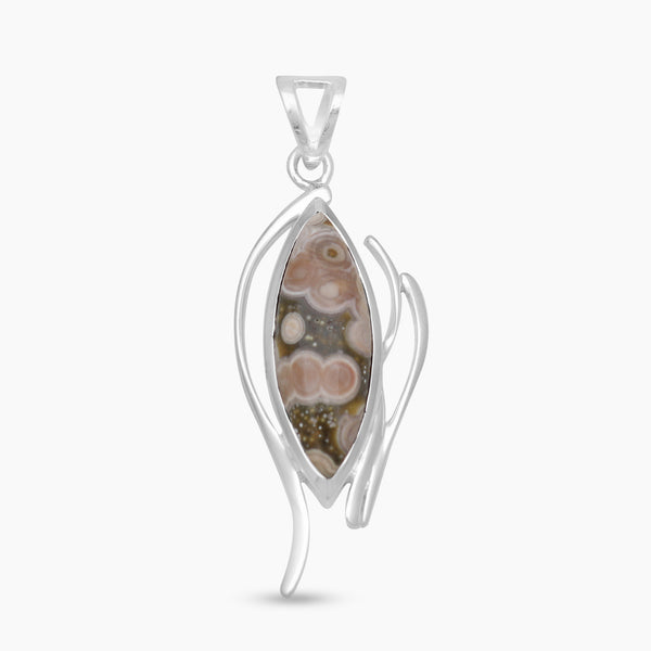 925 Sterling Silver Ocean Jasper Pendants