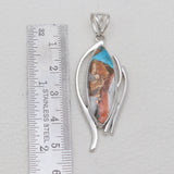 Turquoise Spiny Oyster Silver Pendants