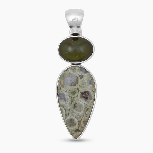 Rainforest Jasper Silver Pendants