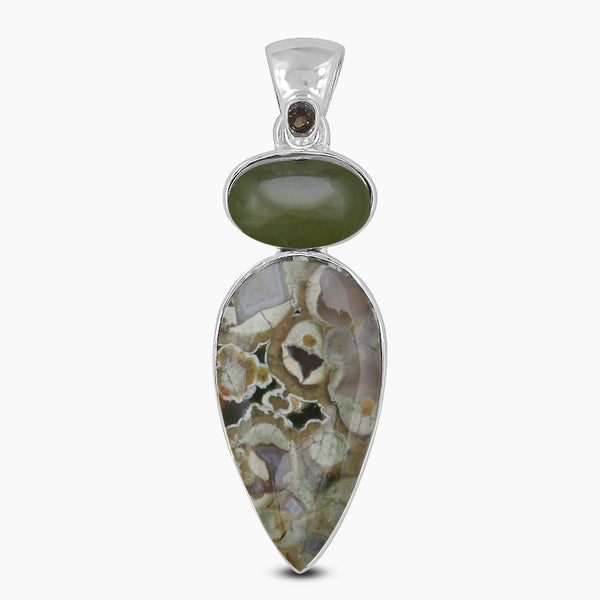 Rainforest Jasper Silver Pendants
