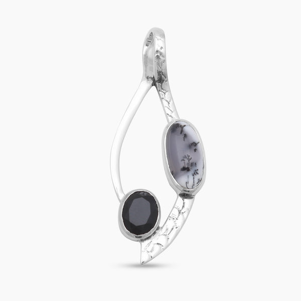 Dendritic Opal Silver Pendants