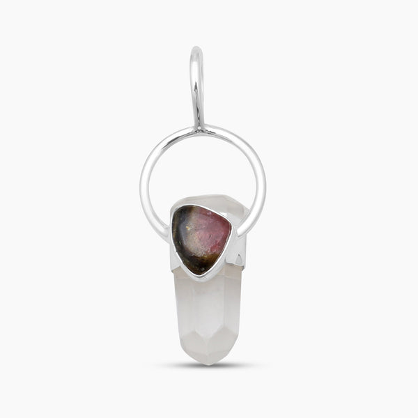 Watermelon Tourmaline & Crystal Point Pendants