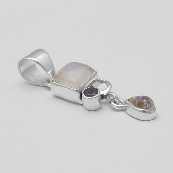 Rainbow Moonstone Silver Pendants
