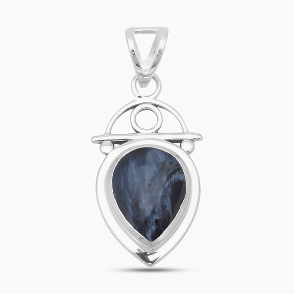 Pietersite Jasper Silver Teardrop Pendants
