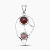 Hessonite & Tourmaline Silver Pendants