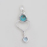 Mexican Turquoise & Topaz Silver Pendants