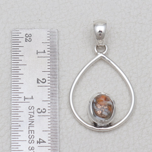 Copper Spiny Oyster Silver Pendants