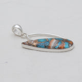 Turquoise Spiny Oyster Silver Pendants