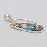 Turquoise Spiny Oyster Silver Pendants