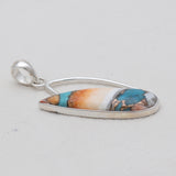 Turquoise Spiny Oyster Silver Pendants