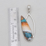 Turquoise Spiny Oyster Silver Pendants