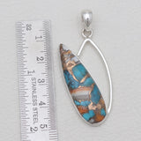 Turquoise Spiny Oyster Silver Pendants